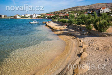 Dinjiška - pláže, ostrov Pag, Chorvatsko