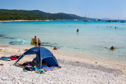 Písečná pláž Sakarun, Soline, Dugi Otok, Chorvatsko