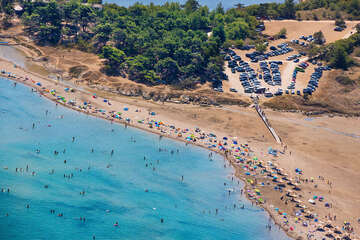 Sabunike - Královnina pláž - letecký pohled, Zadarská riviéra, Chorvatsko