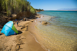 Sabunike - písečná pláž, Zadarská riviéra, Chorvatsko