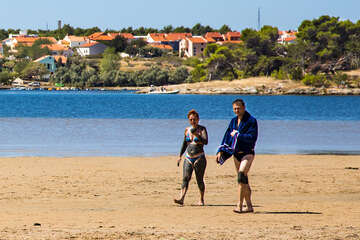 Nin - písečná pláž Ninska laguna, Zadarská riviéra, Chorvatsko