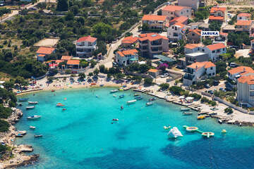 Apartmány Jabuka - letecký pohled, Kanica, Šibenická riviéra, Chorvatsko