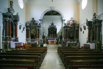 Vodice - kostel, Šibenická riviéra, Chorvatsko