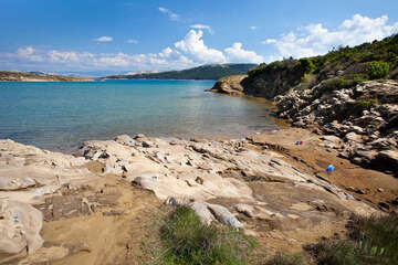 Lopar - FKK písečná pláž Ciganka, ostrov Rab, Chorvatsko