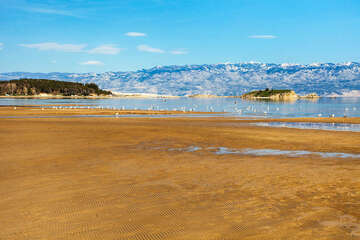 Rajska plaža, Lopar, ostrov Rab, Chorvatsko