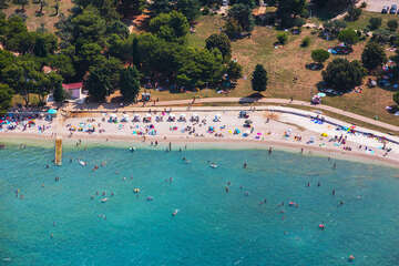 Fažana - letecký pohled, Istrie, Chorvatsko