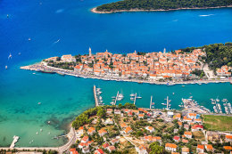 Město Rab - letecký pohled, ostrov Rab, Chorvatsko