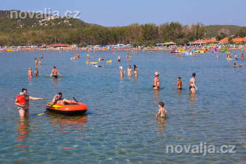 Rajska plaža, Lopar, ostrov Rab, Chorvatsko