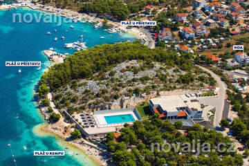 Drage - letecký pohled, Zadarská riviéra, Chorvatsko