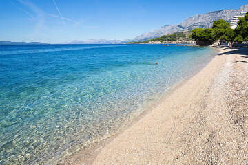 Podgora - pláž 200 m od domu Franko, Makarská riviéra, Chorvatsko