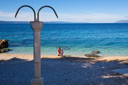 Podgora - pláž 200 m od domu Franko, Makarská riviéra, Chorvatsko