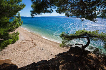 Živogošće - Mala Duba - oblázkové pláže, Makarská riviéra, Chorvatsko