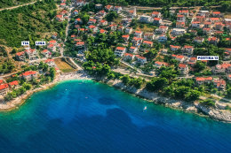 Apartmány Lina - letecký pohled, letovisko Postira - ostrov Brač, Chorvatsko