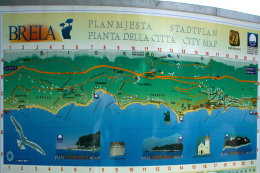 Mapa Brela-Jakiruša, Makarská riviéra, Chorvatsko