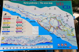 Mapa Bratuš, Makarská riviéra, Chorvatsko