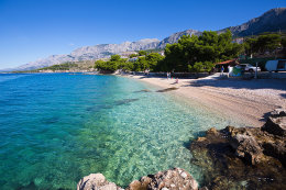 Podgora - pláž 200 m od domu Franko, Makarská riviéra, Chorvatsko