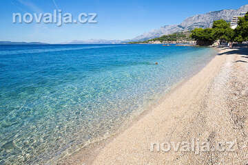 Podgora - pláž 200 m od domu Franko, Makarská riviéra, Chorvatsko