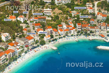 Podgora - Čaklje - letecký pohled, Makarská riviéra, Chorvatsko