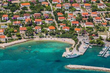 Orebič - apartmány, letecký pohled, poloostrov Pelješac, Chorvatsko