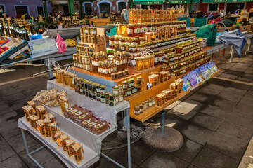 Rovinj - na tržnici, Istrie, Chorvatsko