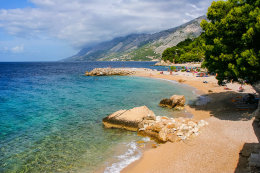 Brela - Jakiruša - pláže, Makarská riviéra, Chorvatsko