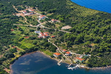 Apartmány Jozo - letecký pohled, Polje - Veli Rat, Dugi otok, Chorvatsko