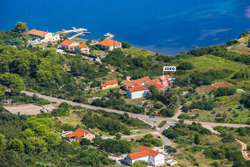 Apartmány Jozo - letecký pohled, Polje - Veli Rat, Dugi otok, Chorvatsko