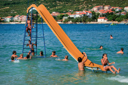 Stará Novalja - písečná pláž Planjka, osrov Pag, Chorvatsko