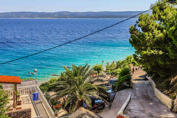 Apartmány Marinno - výhled na moře z terasy apartmánu A6, Mimice, Omišská riviéra, Chorvatsko