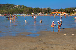 Rajska plaža, Lopar, ostrov Rab, Chorvatsko
