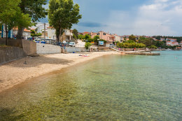 Šilo - písečná pláž, ostrov Krk, Chorvatsko