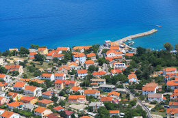 Šilo - letecký pohled, ostrov Krk, Chorvatsko