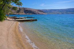 Apartmány Ljubo, nejbližší pláž,  Metajna, ostrov Pag, Chorvatsko