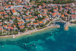 Vodice - letecký pohled, Šibenická riviéra, Chorvatsko