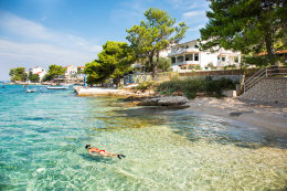 Apartmány Blaženka - písčitooblázková pláž 80 m od domu, Stará Novalja, ostrov Pag, Chorvatsko