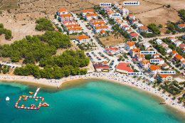 Apartmány Lena - letecký pohled, Povljana, ostrov Pag, Chorvatsko