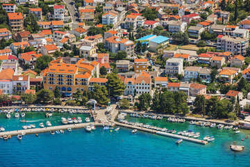 Selce - letecký pohled, Crikvenická riviéra, Chorvatsko