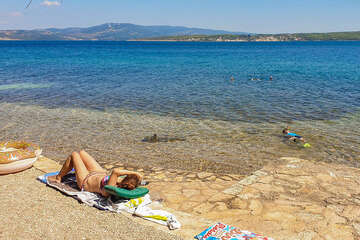 Penzion Adria Haus - soukromá pláž pro hosty penzionu, Posedarje, Zadarská riviéra, Chorvatsko