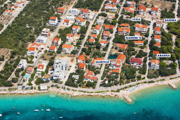 Apartmány Ivica - letecký pohled, Mandre, ostrov Pag, Chorvatsko