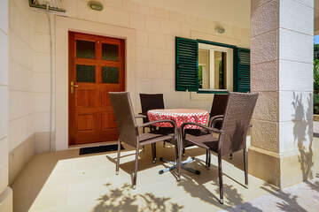 A1 - apartmány Mandarina - terasa u apartmánu, Podgora - Čaklje, Chorvatsko