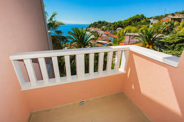 A5 - apartmány Mandarina - terasa u ložnice, Podgora - Čaklje, Chorvatsko