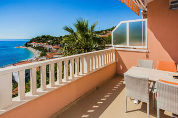 Apartmány Mandarina - výhled z terasy A6, Podgora - Čaklje, Makarská riviéra, Chorvatsko