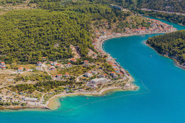 Novigrad - letecký pohled, Zadarská riviéra, Chorvatsko