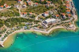 Novigrad - letecký pohled, Zadarská riviéra, Chorvatsko