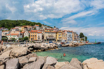 Pláže Moščenička Draga, Istrie, Chorvatsko