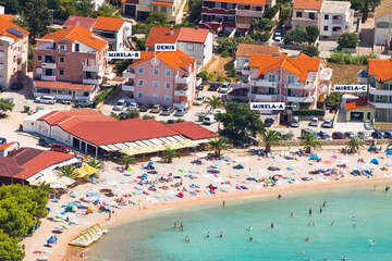 Pláž Dubrovnik - letecký pohled, Povljana, ostrov Pag, Chorvatsko