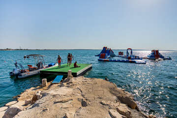 Vrsi - atrakce pro děti na pláži Mulo, Zadarská riviéra, Chorvatsko