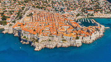 Dubrovník - letecký pohled, Dubrovnická riviéra, Chorvatsko