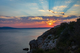 Povile - západ slunce, Crikvenická riviéra, Chorvatsko