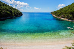 Apartmány Meri - výhled na moře z terasy 1.poschodí, jižní zátoky ostrova Hvar, Chorvatsko